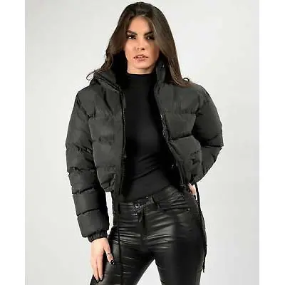 Chaqueta acolchada brillante para mujer, abrigo cálido de burbujas, Parka con cremallera, Parka recortada XXL, Otoño e Invierno