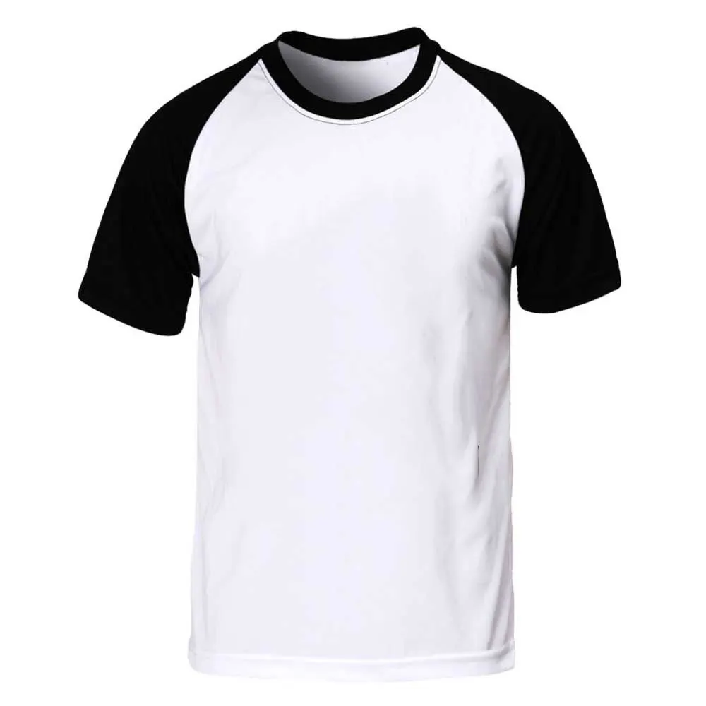 लघु आस्तीन सफेद मुद्रित टी शर्ट के साथ काले विपरीत