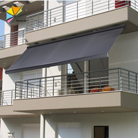 Auvent rétractable cassette durable de 5 m de large, voile d'ombrage résistante aux UV, auvent cassette complet pour jardin