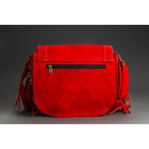 LW, elegante bolso cruzado de una sola correa para mujer, bandolera de cuero genuino con flecos para niñas, estilo bohemio para invierno y primavera - Product Image 4