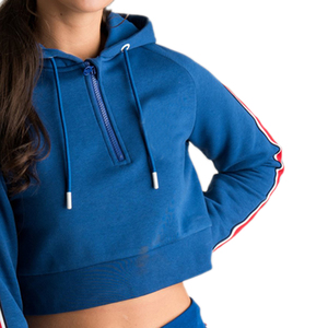 Sudaderas cortas con cremallera personalizadas para mujer OEM, 100% algodón, sudaderas económicas - Product Image 4