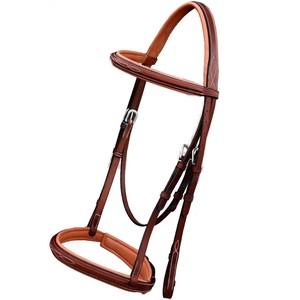 Brida Halter lisa de cuero de caballo ecuestre completamente suave acolchada uso multiusos - Product Image 1