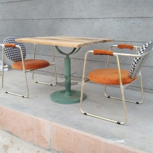 โต๊ะกาแฟแบบอุตสาหกรรมทำจากไม้แข็งโลหะทรงสี่เหลี่ยมสไตล์เรียบง่ายสำหรับห้องนั่งเล่นในโรงพยาบาลคาเฟ่ห้องครัวรับประทานอาหารกลางแจ้งโรงแรม - Product Image 5