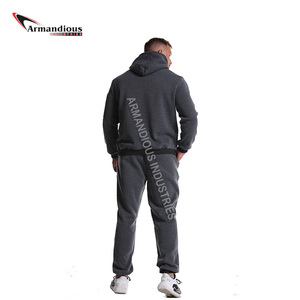 Autumn Men's Fashion Two-Piece Set Fleece Track Suit Hoodie & <b>Jogger</b> With Patchwork Design Printed Technics for Winter Use - Product Image 3
