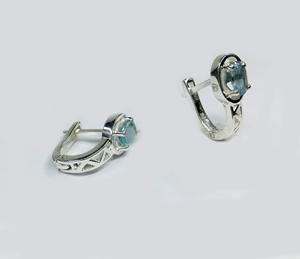Sterling <b>Silver</b> 925 Custom made Supplier Wholesaler Handmade Unisex Woman Low MOQ Cheap Unique Elegant Natural Gemstone <b>Earring</b> - Product Image 4
