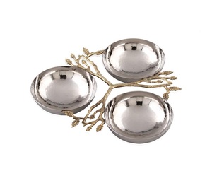 Tazón de Acero Inoxidable Moderno y Ecológico con Diseño de Hoja Plateada para Frutas y Bocadillos - Product Image 2