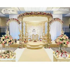 Gorgeous Maharani Mandap for Hindu Wedding Best Wooden Mandap Design for Wedding Indian Wedding Wooden Handcraft Grand Mandap