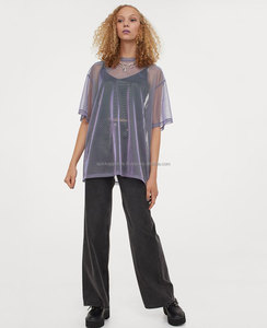 T-shirt surdimensionné en coton de qualité supérieure pour femmes, fabrication directe d'usine, service d'impression sérigraphique et de broderie - Product Image 6