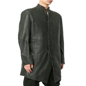 Abrigo largo de cuero para hombre, prenda de vestir de manga larga, 2023 - Product Image 4