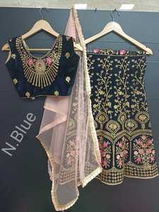 Rich Look Mehandi Special Wear Multi Color Silk Lehenga Choli con Dupatta Heavy Bordado Work India - Product Image 5
