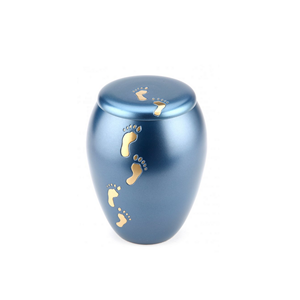 Urnes solides de souvenir de concepteur d'urne pour bébé avec bande argentée brillante meilleure vente urne traditionnelle cercueil funéraire pour cendres vente chaude - Product Image 3