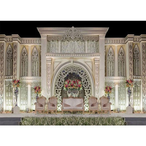 Grande scène de mariage en fibre romaine majestueuse Grande scène de mariage romaine de style Haveli Scène de mariage en fibre de thème romain de luxe - Product Image 1