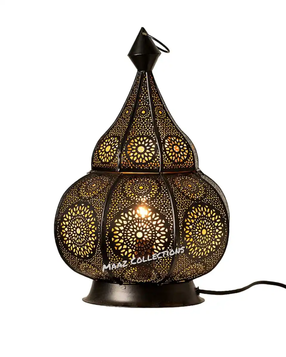 Lampada da tavolo nera marocchina sospesa per uso esterno e interno lampada made in India fatta a mano con amore acquista in vendita all'ingrosso all'ingrosso
