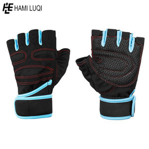 ถุงมือหนังออกกำลังกายฟิตเนส,ถุงมือออกกำลังกายแบบสปอร์ตสำหรับฝึกยกน้ำหนักป้องกันการลื่นระบายอากาศ - Product Image 4