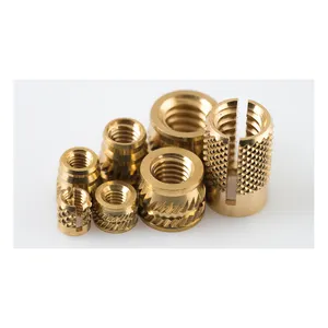 畅销OEM服务黄铜插件，用于拇指塑料螺钉批量供应