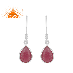 Handmade Sterling Silver Red Aventurine Gemstone Bezel <b>Dangle</b> <b>Earring</b> Jewelry for Women Gift for Her Dainty Collection - Product Image 1