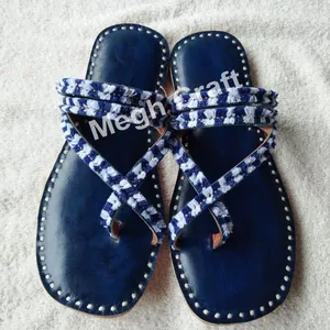 Ladies Fashion Kutch Chappals - Designer Embroidered Flats - Pure Leather Chapplas - Leather Footwear -Wedding WEar/Festive Wear