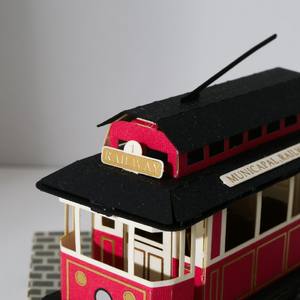 Kit de modelo de papel DIY de tranvía Vintage de alta calidad, juguete educativo en miniatura - Product Image 4