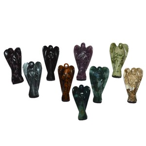 ผู้ค้าส่งของที่ระลึกแกะสลักจากหินอาเกตรูปนางฟ้า ขนาด 2 นิ้ว ทำจากหินผสม |   หินบำบัดราคาถูก แองเจิล - Product Image 1