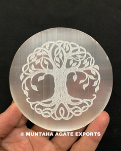 Plaque de Recharge en Cristal de Sélénite la Plus Vendue, Pierre de Guérison de Haute Qualité, Décoration Énergétique, Technique Brute, Ronde, Feng Shui - Product Image 6