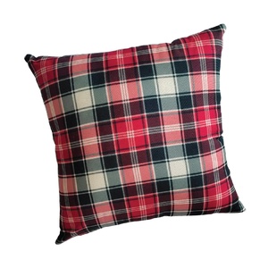 Wholesale Custom Print Rad And Black Checks with Brawn Line Cushion <b>Cover</b> Pillow Cases Embroidery Pillow Case - Product Image 2