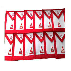 Conjunto de insignias masónicas para oficiales del Arco Real, hecho a mano, tela bordada, delantal de cuero, parche de bordado de algodón para costura - Product Image 5