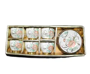 Chaozhou porcelain factory gold plated turkish tea set