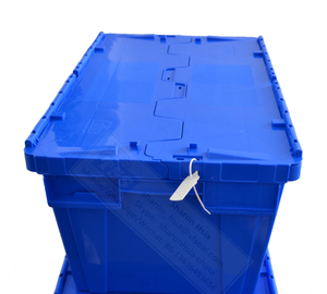 Transport Moving Crate Plastic Tote Box Safety Box with zip tie safety seal 47L 565X385X320mm TSS-TBX5638