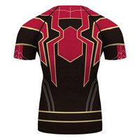 T-shirt de compression à motif araignée, ajusté, pour cyclisme, jiu-jitsu, MMA, rashguard, manches courtes, haut de sport, entraînement, gym, cosplay, musculation