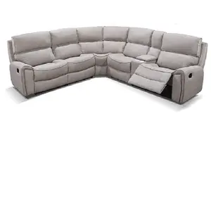 Vietnam Supplier Set Home Furniture Modern Luxury Designs Velvet Mixed Color Chesterfield L Shaped Recliner Sofa Set