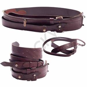 2024 Cinturón de cuero genuino marrón personalizado Ceremonial Duty Cross Utility Flejes con hebilla de metal al por mayor - Product Image 2