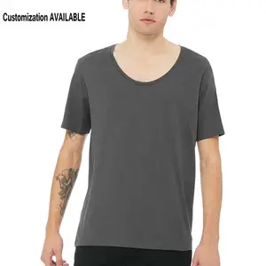 T-shirt unisexe Scope Neck pour Mans Charcoal T Shirt Limit Cotton Jersey T Shirt