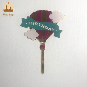 Decorazione <span class=keywords><strong>per</strong></span> Torta di Compleanno in Acrilico Argento con Stampa UV Magic Lights KUV-11, Mix di Colori Floreali 10.5x16cm - Product Image 5