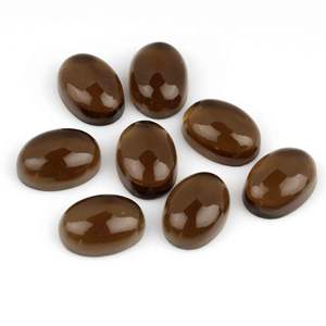 ควอตซ์สโมคกี้สีน้ำตาลธรรมชาติ รูปทรงวงรี ขนาด 12x16 มม. คุณภาพสูง ขัดเงาอย่างดี แบบหลังแบน ขายส่งจำนวนมาก - Product Image 1
