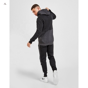 Chándal de invierno para hombre de gran venta con técnicas teñidas de hilo de patrón sólido y cuello con capucha de logotipo personalizado de impresión digital elegante - Product Image 2