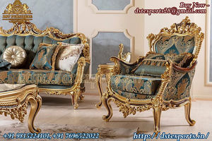 Juego de Sofás Europeos de Lujo con Tallado Pesado, Muebles Reales Indios, Juego de Sofás de Lujo, Decoración de Hogar de Lujo, Muebles para Sala de Estar - Product Image 2