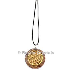 Pendentif circulaire en orgonite Rozhin, pendentif en cristal Feng Shui, artisanat en pierres semi-précieuses, bijoux en cristaux Rozhin - Product Image 1