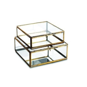 กล่องเครื่องประดับโลหะและแก้วสีทองพร้อมลิ้นชักกล่องเก็บเครื่องประดับส่วนบุคคลคุณภาพระดับพรีเมียม - Product Image 4