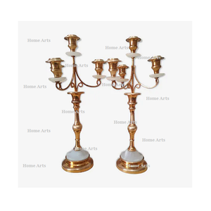Juego de 2 centros de mesa de candelabros de aluminio diseño único tamaño personalizado candelabros para accesorios de decoración de boda - Product Image 1