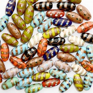 Venta caliente DIY impreso redondo vidrio Chevron cuentas listas para enviar cuentas de cristal de Murano para la fabricación de joyas - Product Image 2