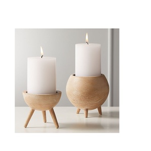 Candelabro de madera y tamaño de centro comercial, soporte de vela con forma redonda y aspecto diferente - Product Image 6
