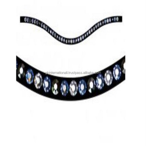 Bandeau frontal décoratif en cristal Équipement de cheval en cuir de meilleure qualité au prix de gros Toutes les tailles personnalisées disponibles - Product Image 3