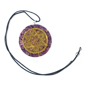 จี้สัญลักษณ์หินบำบัดรูปดาวอเมทิสต์ขนาดใหญ่สำหรับการป้องกันการรักษาด้วย EMF - Product Image 1