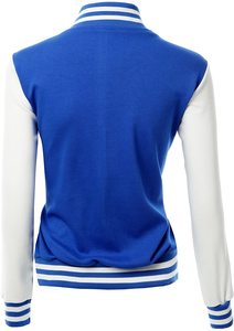 Chaqueta universitaria de algodón personalizada para mujer, corte ajustado, ligera pero duradera, suave y a precios bajos con diseño/logotipos personalizados. - Product Image 2