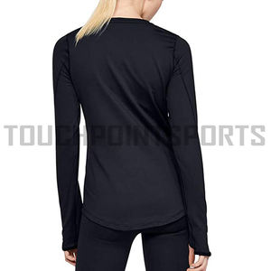 Lo último casual Summer Fitness slim fit manga completa 100% poliéster logotipo personalizado camisetas gráficas para niñas - Product Image 2