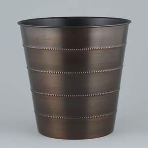 Maceta nórdica de metal con forma de cilindro, pintura antigua de cobre, para arte y libros, maceta para interiores - Product Image 6