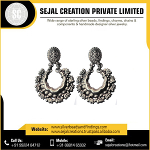 Produit de qualité supérieure en argent sterling grandes boucles d'oreilles à l'approvisionnement en gros du vendeur et fournisseur indiens en gros - Product Image 6