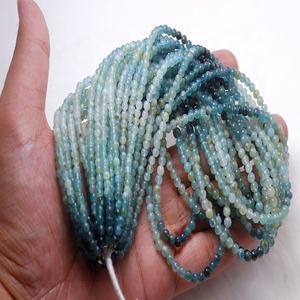 Perles de pierre de forme ronde lisse Grandidierite naturelle de haute qualité de 18 pouces - Product Image 3