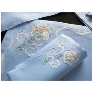 Quang Thanh 100% coton serviettes brodées à la main Style ourlet jetable maison avion utilisation haute Restaurants hôtels - Product Image 3