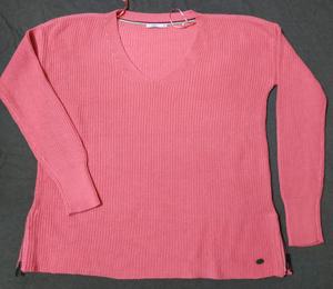 Vêtements à étiquettes de marque originales pour femmes, pulls à manches longues à col en V, tricots décontractés en coton, lot de stock du Bangladesh - Product Image 1